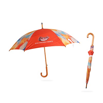 RPET WOOD UMBRELLA with Curve Handle