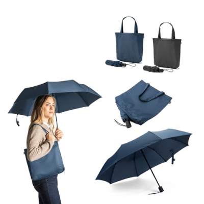 SKYLAR 2-IN-1 UMBRELLA with Recycled Polyester Shopper Tote Bag Included