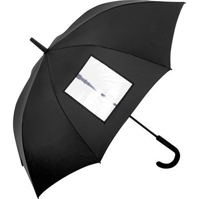 SPECIAL AUTOMATIC REGULAR UMBRELLA with Clear Transparent Window in Black