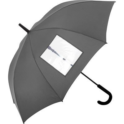 SPECIAL AUTOMATIC REGULAR UMBRELLA with Clear Transparent Window in Grey