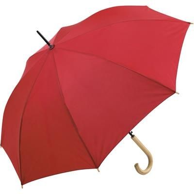 SUSTAINABLE AUTOMATIC REGULAR UMBRELLA with Cover in Red