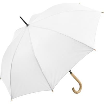 SUSTAINABLE AUTOMATIC REGULAR UMBRELLA with Cover in White