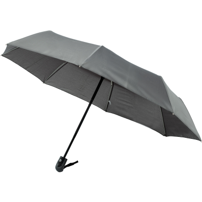 TELESCOPIC PONGEE UMBRELLA in Black