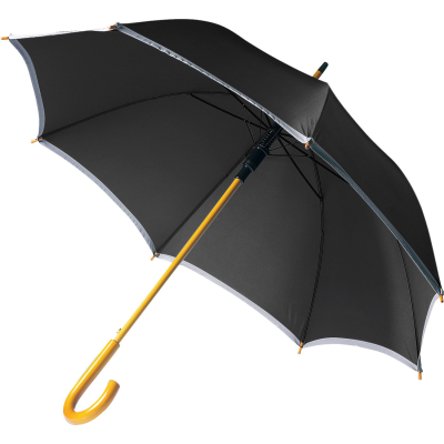 UMBRELLA with Reflective Border in Black