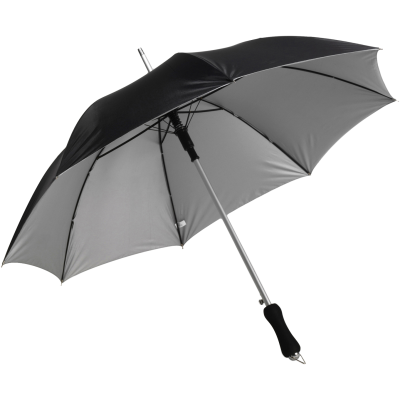 UMBRELLA with Silver Underside in Black & Silver