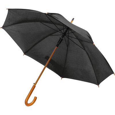 WOOD AUTOMATIC UMBRELLA NANCY in Black 