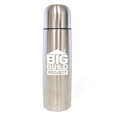 GLEN STAINLESS STEEL METAL FLASK in Silver