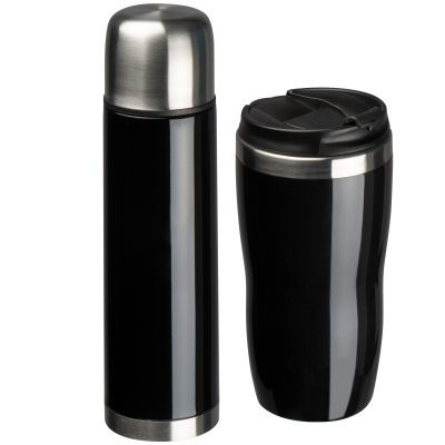 SET OF VACUUM FLASK AND DRINK CUP SPLIT in Black 