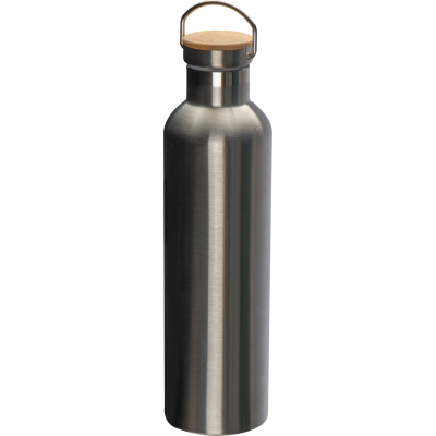 STAINLESS STEEL METAL VACUUM FLASK in Silvergrey