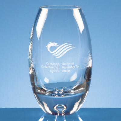 15CM HANDMADE BARREL BUBBLE BASE VASE