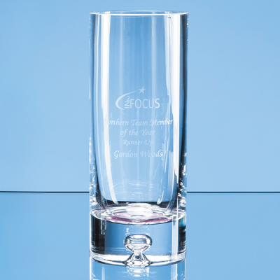 20CM HANDMADE BUBBLE BASE CYLINDER VASE