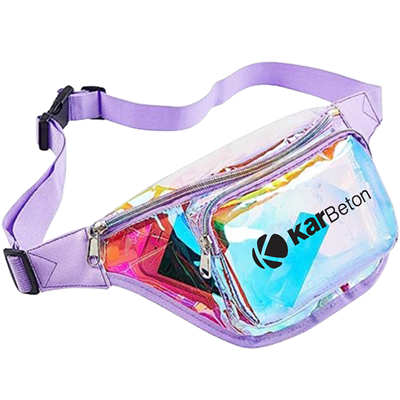 CLEAR TRANSPARENT BAG - IRIDESCENCE WAIST BAG STADIUM APPROVED FANNY PACK