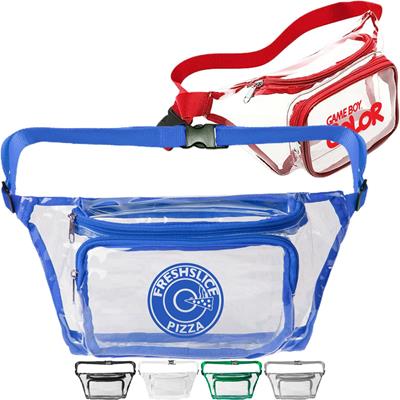 CLEAR TRANSPARENT PVC WAIST BAG STADIUM APPROVED FANNY PACK