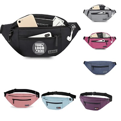 CUSTOM 4-ZIPPER POCKET TRAVEL RUNNING HANDS-FREE WAIST PACK