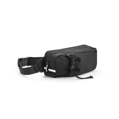 DELFOS POUCH 300D RECYCLED POLYESTER WAIST BAG with Reflective Elements in Black