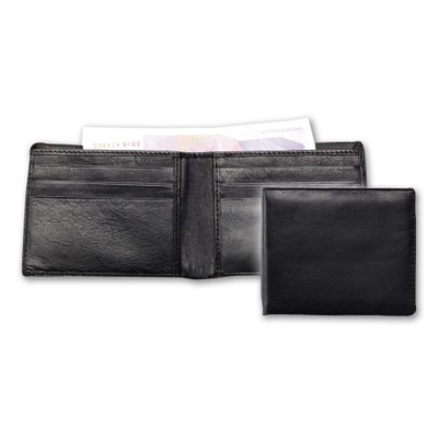 ECONOMY LEATHER GENTS WALLET in Black