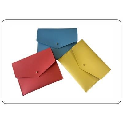 FAUX LEATHER ENVELOPE SHAPE POUCH with Gold Button