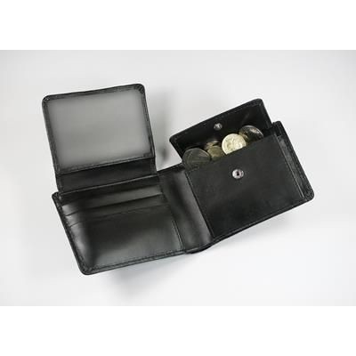 MALVERN GENUINE LEATHER HIP WALLET with Coin Purse in Black