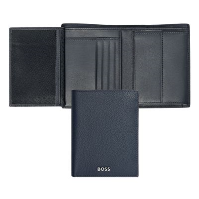 MONEY WALLET VERTICAL FLAP CLASSIC GRAINED NAVY