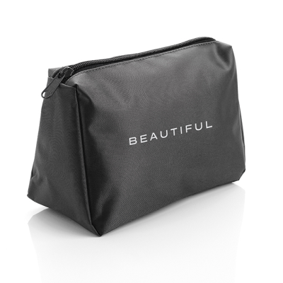BLACK NYLON TOILETRY BAG