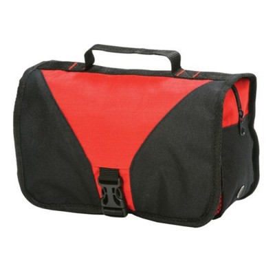 BRISTOL FOLDING TOILETRY WASH BAG in Red & Black