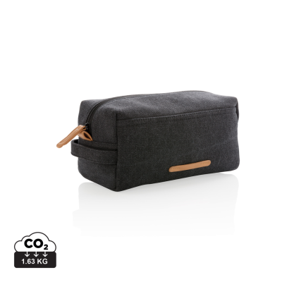 CANVAS TOILETRY BAG PVC FREE in Black