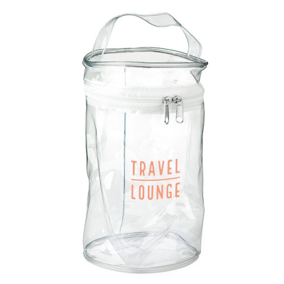 CLEAR TRANSPARENT PVC ROUND ZIPPERED TOILETRY BAG