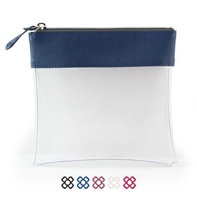 COMO CLEAR TRANSPARENT MEDIUM ZIP ACCESSORY OR TOILETRY POUCH