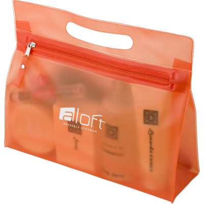 FROSTED WASH BAG in Orange