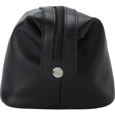 LEATHER TOILETRY BAG in Black