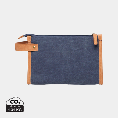VINGA BOSLER GRS RECYCLED CANVAS TOILETRY BAG in Navy