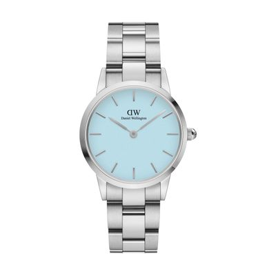 WATCH ICONIC LINK SILVER&PASTEL-BLUE D28