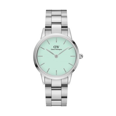 WATCH ICONIC LINK SILVER&PASTEL-GREEN D32