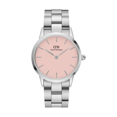 WATCH ICONIC LINK SILVER&PASTEL-PINK D36
