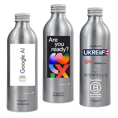 ECO-FRIENDLY ALUMINIUM NATURAL SPRING SPARKLING WATER BOTTLE