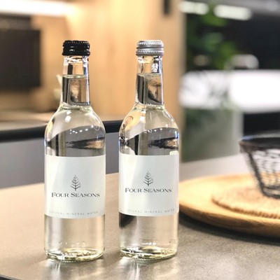 PREMIUM 330ML SPARKLING NATURAL SPRING BRANDED GLASS WATER BOTTLE - PROMOTIONAL CORPORATE GIFT