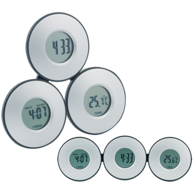 TRI CLOCK AND THERMOMETER