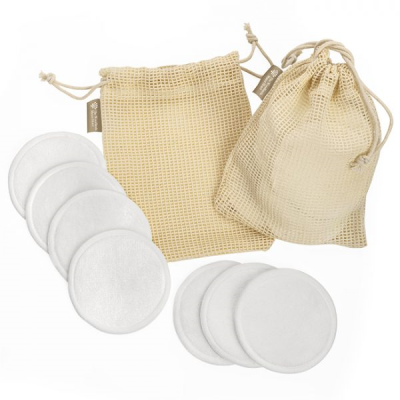 7 REUSABLE, WASHABLE MAKE-UP ROUNDS in a Mesh Bag