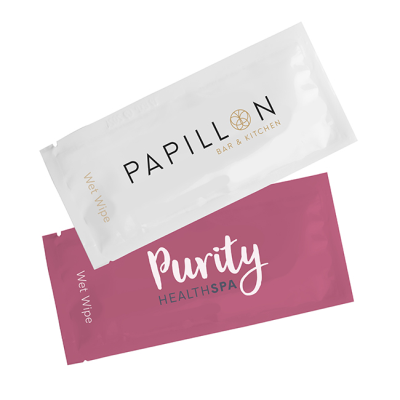 SINGLE BIODEGRADABLE WET WIPE in a Recyclable Packaging, Full Colour