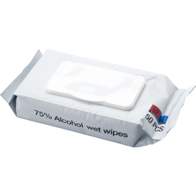 WET TISSUE (75% ALCOHOL) in White