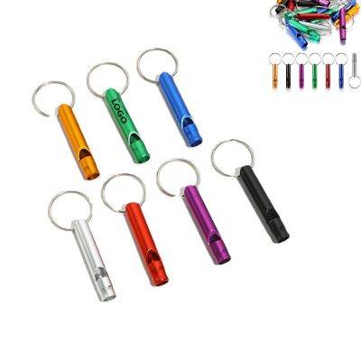 ALUMINIUM EMERGENCY WHISTLE with Keyring Chain