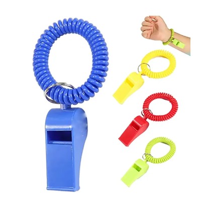 COACH REFEREE WHISTLE with Coiled Bracelet Keyring Chain