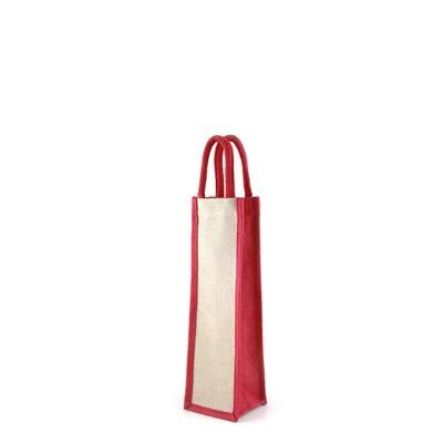 1-BOTTLE CT RED ECO JUTTON WINE BAG STURDY AND SIMPLE GIFT BAG
