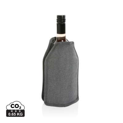 VINO AWARE™ RPET WINE BOTTLE COOLER SLEEVE in Grey - PROMOTIONAL CORPORATE GIFT