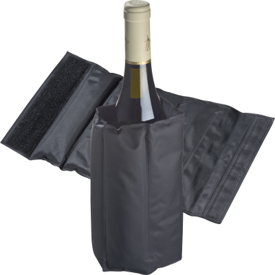 WINE BOTTLE COOLER with Cooling Pads in Black