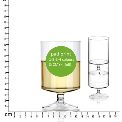 340ML (250ML SERVE) STACKING WINE GLASS, LINED AT 125ML, 175ML, 250ML