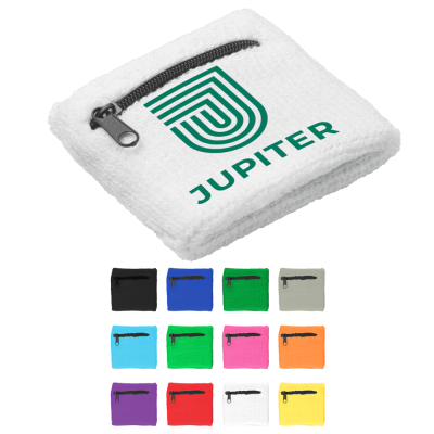 ACTIVE SWEAT WRIST BAND with Zip Pocket