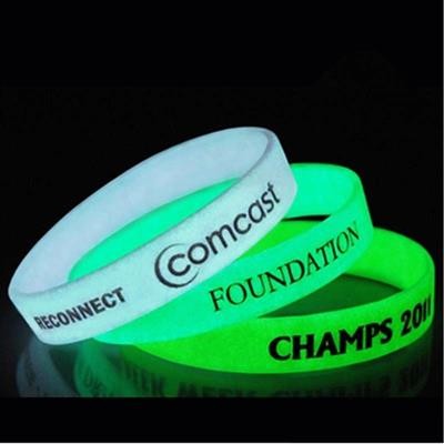 GLOW in the Dark Silicone Wristbands W & Custom Imprint