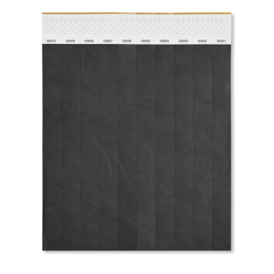 ONE SHEET OF 10 WRISTBANDS in Black