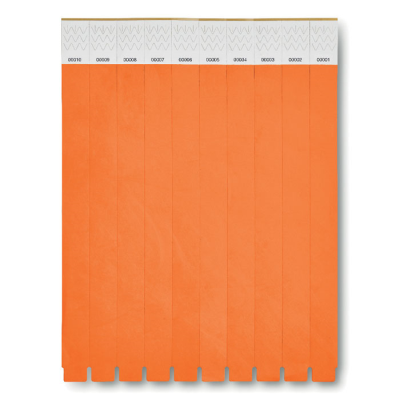 ONE SHEET OF 10 WRISTBANDS in Orange